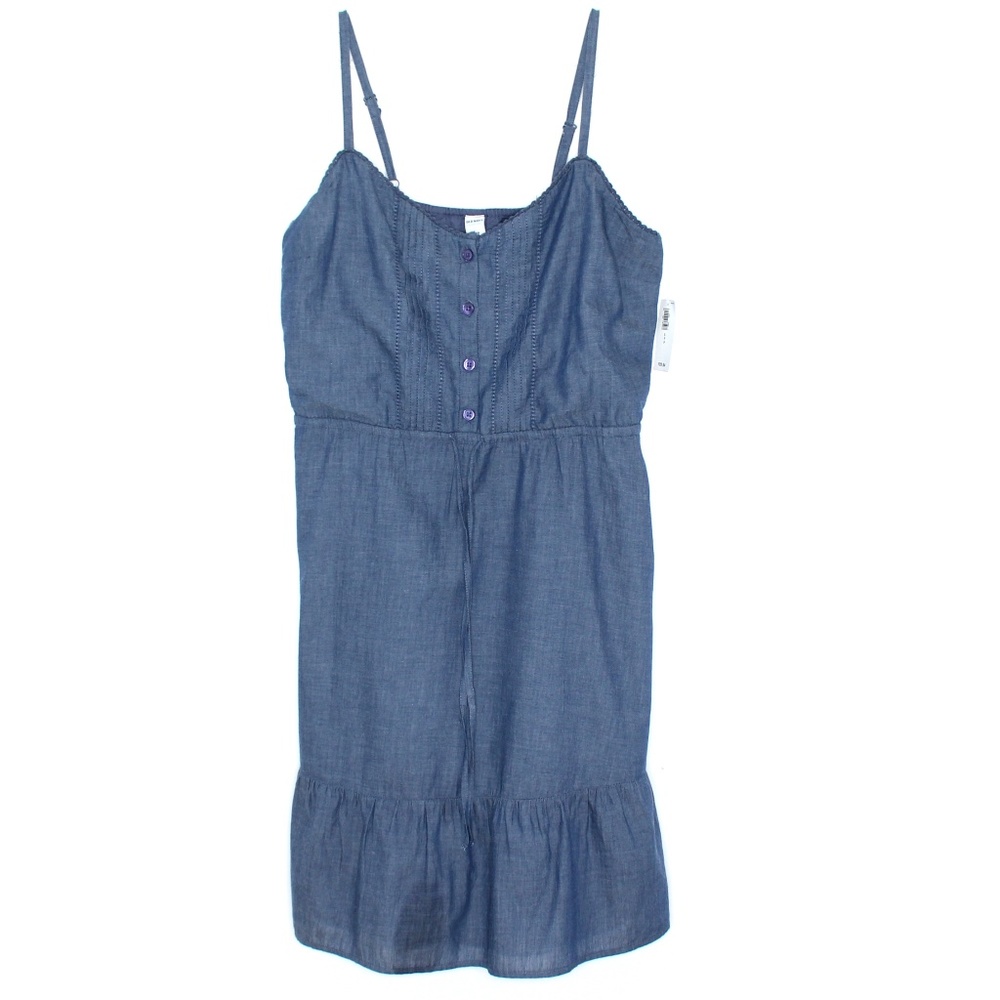 OLD NAVY | Blue Cotton Denim Spaghetti Strap Dress